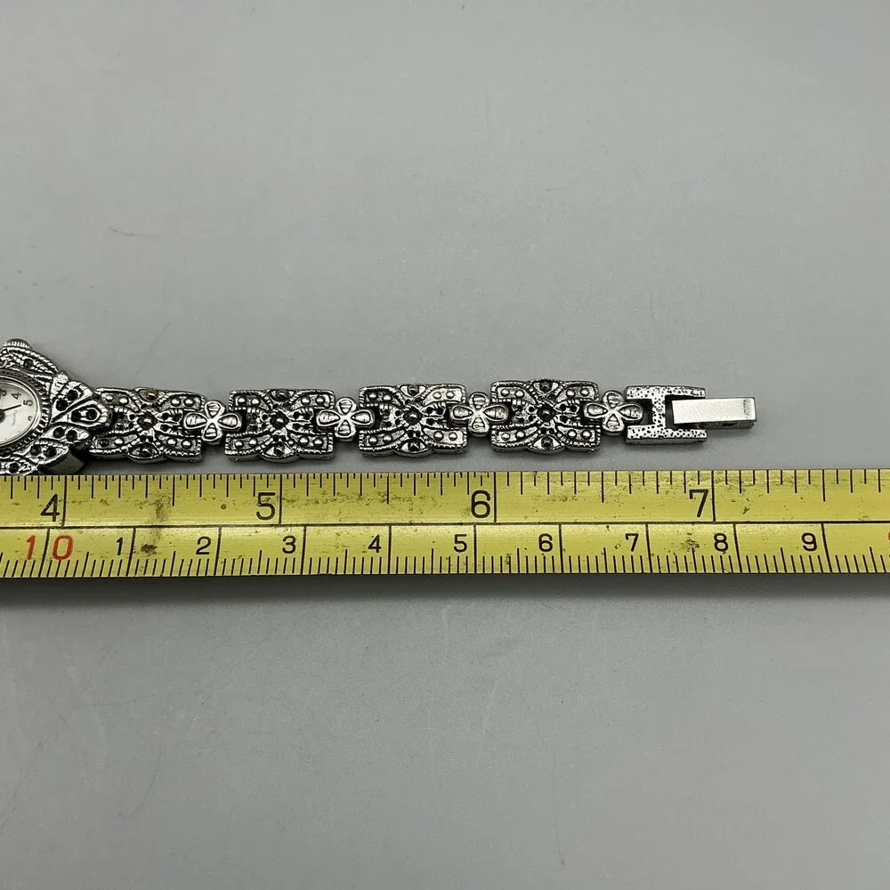 Avenue Womens Watch 18mm MOP Dial Silver Tone Bracelet Marcasite New Battery 7